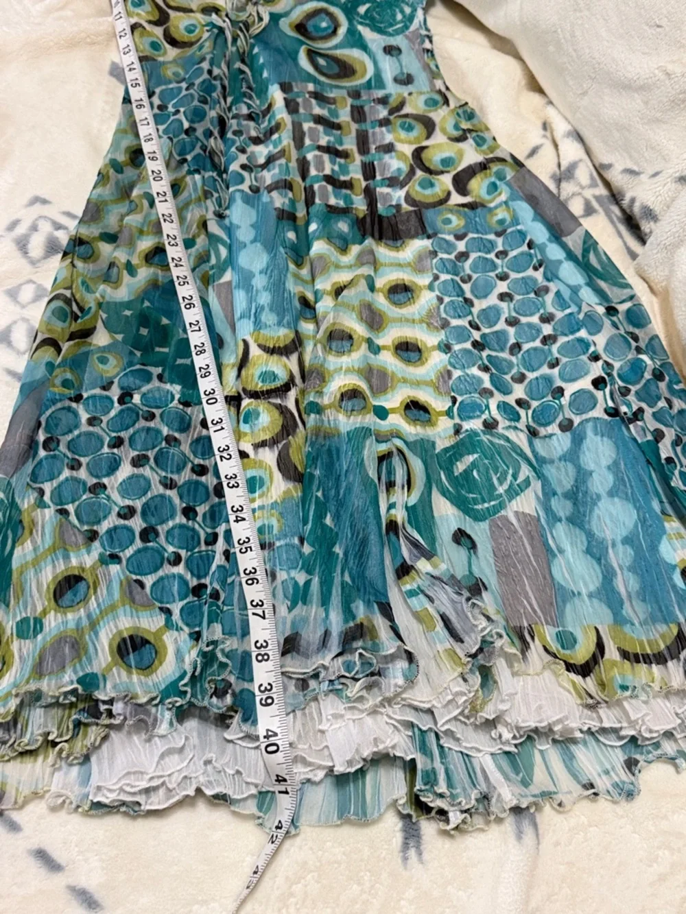 Gorgeous KOMAROV FLORAL CRINKLE MIDI FIT - Flared DRESS Women’s size Medium - Picture 11 of 12